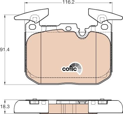 TRW GDB1943 - Тормозные колодки, дисковые, комплект autospares.lv