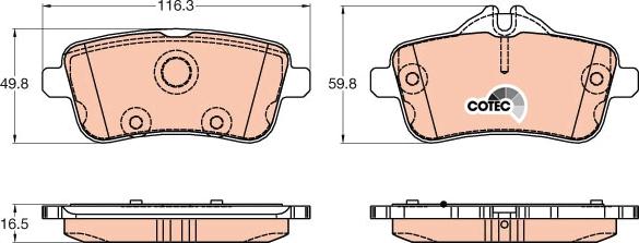 TRW GDB1947 - Тормозные колодки, дисковые, комплект autospares.lv