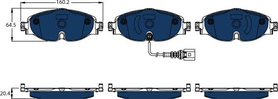 TRW GDB1956BTE - Тормозные колодки, дисковые, комплект autospares.lv