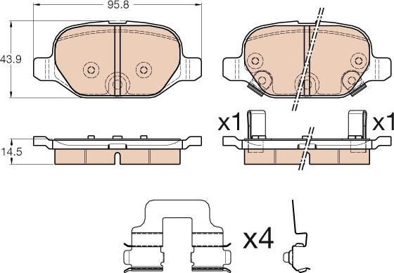 TRW GDB1950 - Тормозные колодки, дисковые, комплект autospares.lv