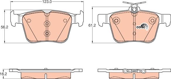 TRW GDB1957 - Тормозные колодки, дисковые, комплект autospares.lv