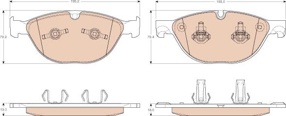 TRW GDB1963 - Тормозные колодки, дисковые, комплект autospares.lv