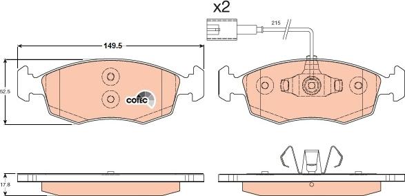 TRW GDB1900 - Тормозные колодки, дисковые, комплект autospares.lv