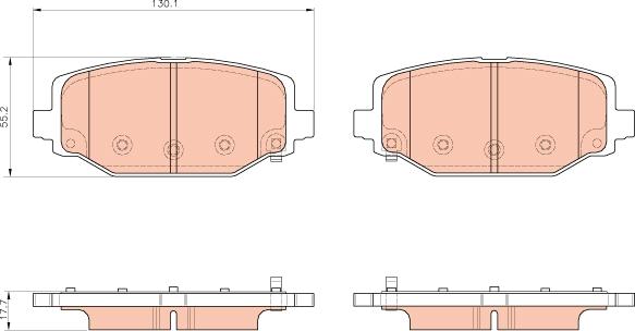 TRW GDB1936 - Тормозные колодки, дисковые, комплект autospares.lv