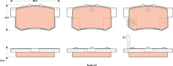 TRW GDB1923 - Тормозные колодки, дисковые, комплект autospares.lv