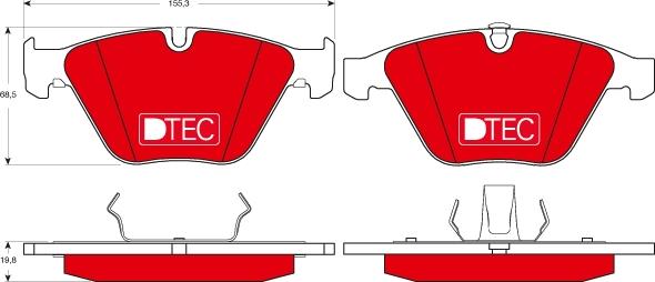 TRW GDB1498DTE - Тормозные колодки, дисковые, комплект autospares.lv