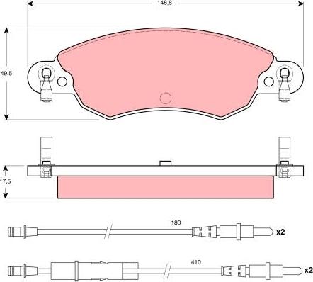 TRW GDB1447 - Тормозные колодки, дисковые, комплект autospares.lv