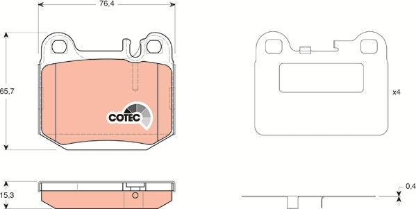 TRW GDB1457 - Тормозные колодки, дисковые, комплект autospares.lv