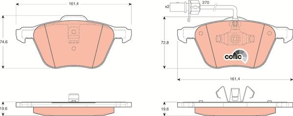 TRW GDB1460 - Тормозные колодки, дисковые, комплект autospares.lv