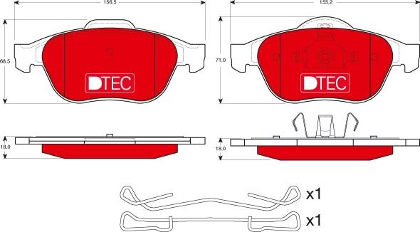 TRW GDB1468DTE - Тормозные колодки, дисковые, комплект autospares.lv