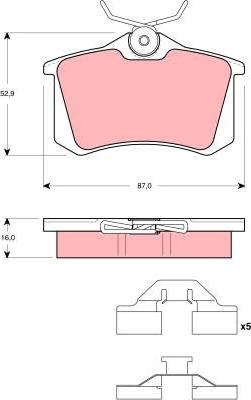 TRW GDB1467 - Тормозные колодки, дисковые, комплект autospares.lv