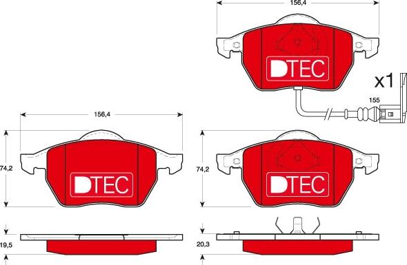 TRW GDB1403DTE - Тормозные колодки, дисковые, комплект autospares.lv