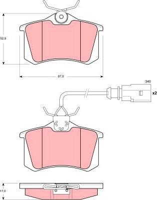 TRW GDB1417 - Тормозные колодки, дисковые, комплект autospares.lv