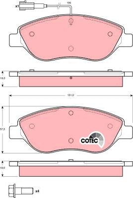 TRW GDB1484 - Тормозные колодки, дисковые, комплект autospares.lv