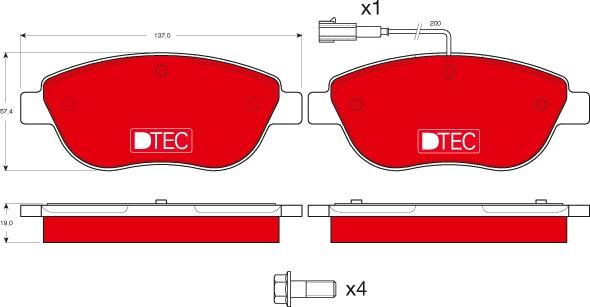 TRW GDB1483DTE - Тормозные колодки, дисковые, комплект autospares.lv