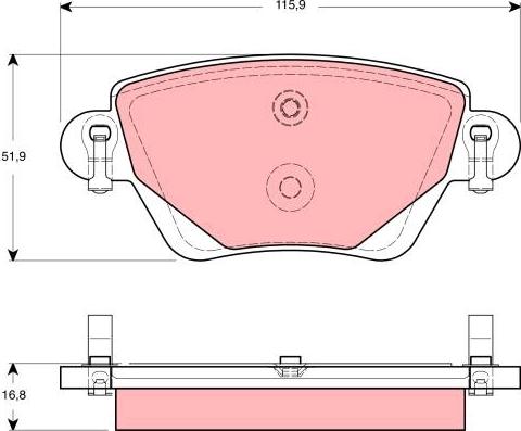 TRW GDB1435 - Тормозные колодки, дисковые, комплект autospares.lv