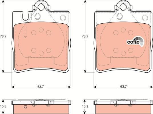 TRW GDB1421 - Тормозные колодки, дисковые, комплект autospares.lv