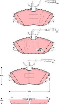 TRW GDB1423 - Тормозные колодки, дисковые, комплект autospares.lv