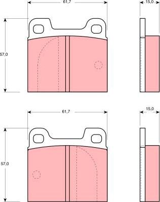 TRW GDB142 - Тормозные колодки, дисковые, комплект autospares.lv