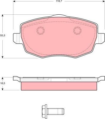 TRW GDB1592 - Тормозные колодки, дисковые, комплект autospares.lv