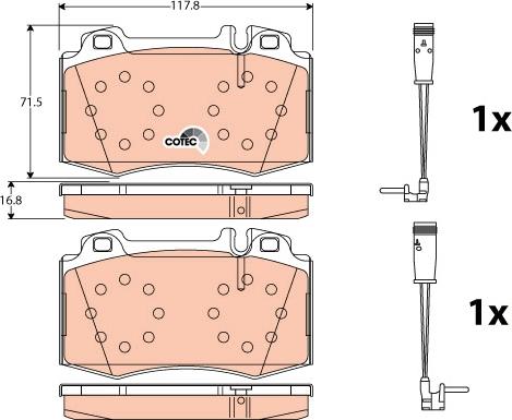 TRW GDB1543 - Тормозные колодки, дисковые, комплект autospares.lv