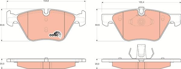 TRW GDB1559 - Тормозные колодки, дисковые, комплект autospares.lv