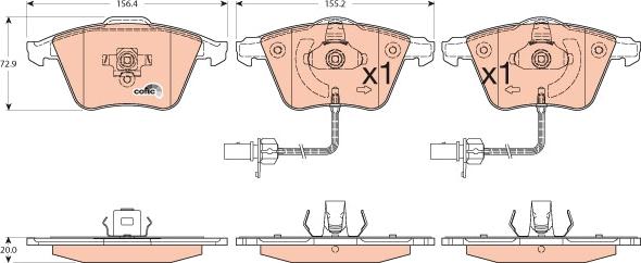 TRW GDB1554 - Тормозные колодки, дисковые, комплект autospares.lv