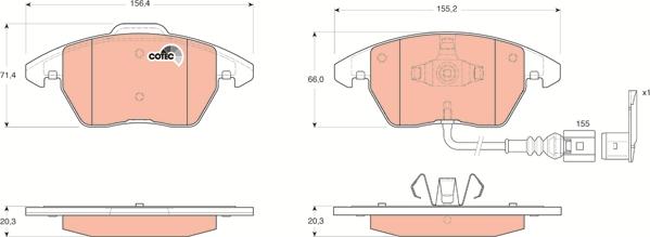 TRW GDB1550 - Тормозные колодки, дисковые, комплект autospares.lv