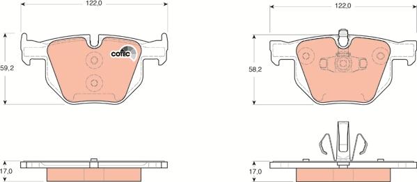 TRW GDB1560 - Тормозные колодки, дисковые, комплект autospares.lv