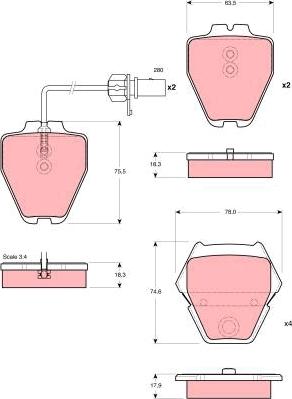 TRW GDB1505 - Тормозные колодки, дисковые, комплект autospares.lv