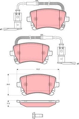 TRW GDB1508 - Тормозные колодки, дисковые, комплект autospares.lv