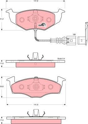 TRW GDB1586 - Тормозные колодки, дисковые, комплект autospares.lv