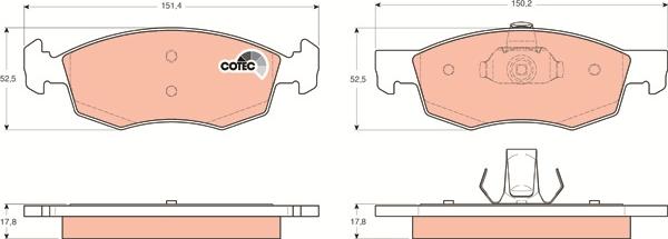 TRW GDB1588 - Тормозные колодки, дисковые, комплект autospares.lv