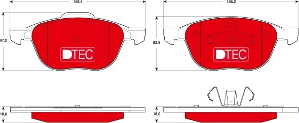 TRW GDB1583DTE - Тормозные колодки, дисковые, комплект autospares.lv