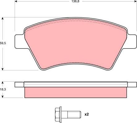 TRW GDB1524 - Тормозные колодки, дисковые, комплект autospares.lv