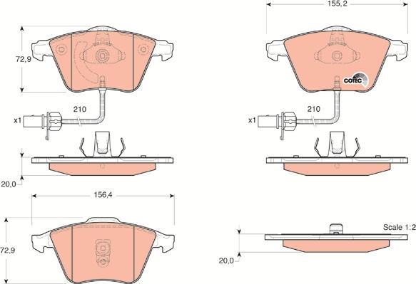 TRW GDB1528 - Тормозные колодки, дисковые, комплект autospares.lv