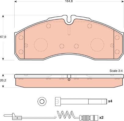 TRW GDB1694 - Тормозные колодки, дисковые, комплект autospares.lv