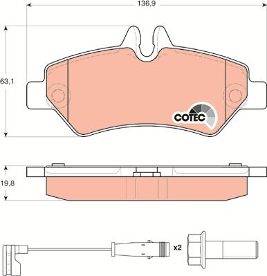 TRW GDB1697 - Тормозные колодки, дисковые, комплект autospares.lv