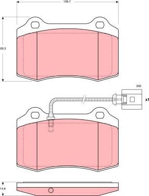 TRW GDB1644 - Тормозные колодки, дисковые, комплект autospares.lv