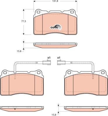 TRW GDB1648 - Тормозные колодки, дисковые, комплект autospares.lv