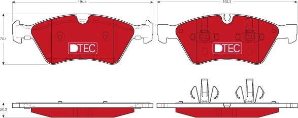 TRW GDB1642DTE - Тормозные колодки, дисковые, комплект autospares.lv