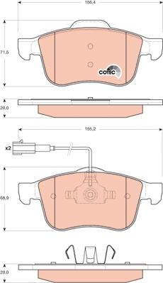 TRW GDB1647 - Тормозные колодки, дисковые, комплект autospares.lv