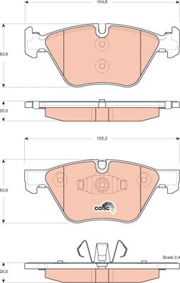 TRW GDB1662 - Тормозные колодки, дисковые, комплект autospares.lv