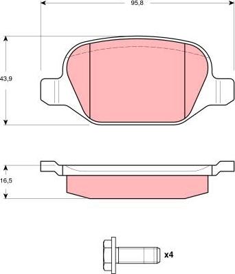 TRW GDB1604 - Тормозные колодки, дисковые, комплект autospares.lv