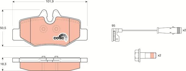 TRW GDB1601 - Тормозные колодки, дисковые, комплект autospares.lv