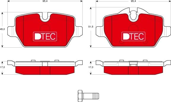 TRW GDB1612DTE - Тормозные колодки, дисковые, комплект autospares.lv