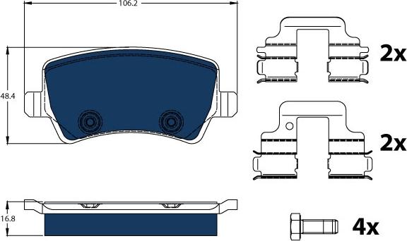 TRW GDB1685BTE - Тормозные колодки, дисковые, комплект autospares.lv