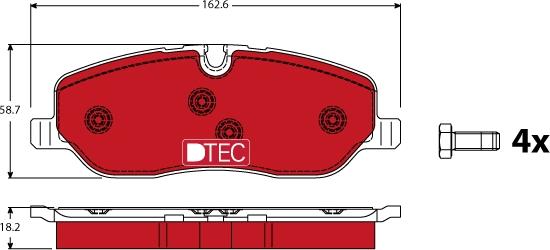 TRW GDB1631DTE - Тормозные колодки, дисковые, комплект autospares.lv