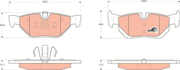 TRW GDB1626 - Тормозные колодки, дисковые, комплект autospares.lv