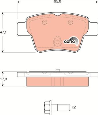 TRW GDB1620 - Тормозные колодки, дисковые, комплект autospares.lv